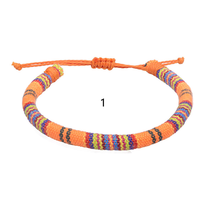 Wholesale Artificial Leather Simia National Style Hand Woven Bracelet JDC-BT-YiYe001