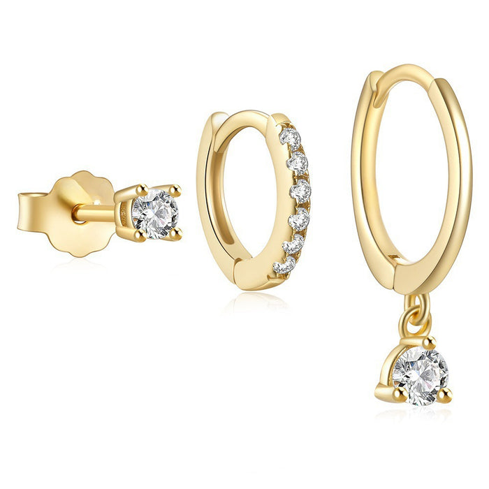 Wholesale   ladies  earrings single ear suit ear buckle copper plated 18K gold