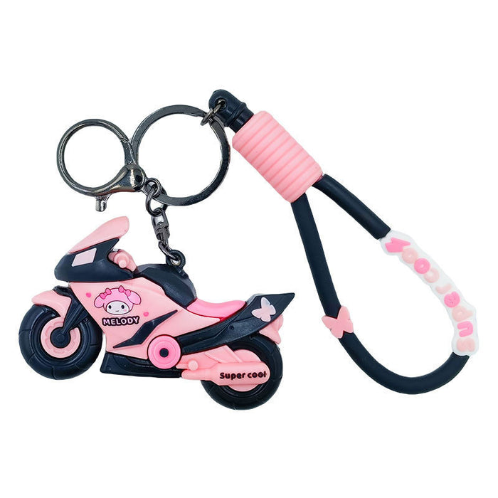 Wholesale Silicone Cartoon Motorcycle Keychain JDC-KC-QingYun001