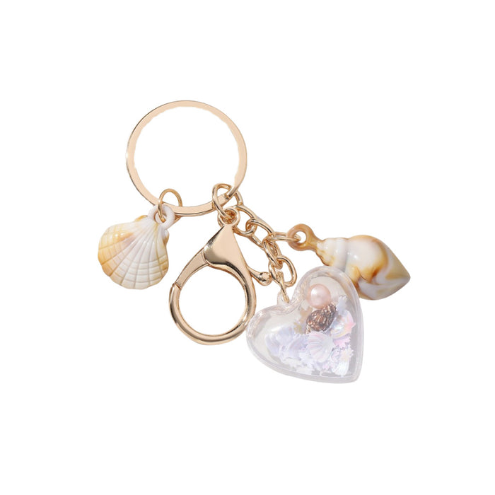 Wholesale Conch Shell Pearl Acrylic Keychain JDC-KC-RongRui036