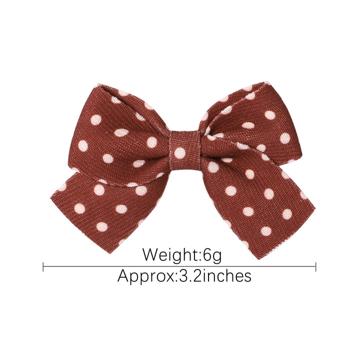 Wholesale Polyester Milk Pattern Fabric Bow Hairpin JDC-HC-Xiane016