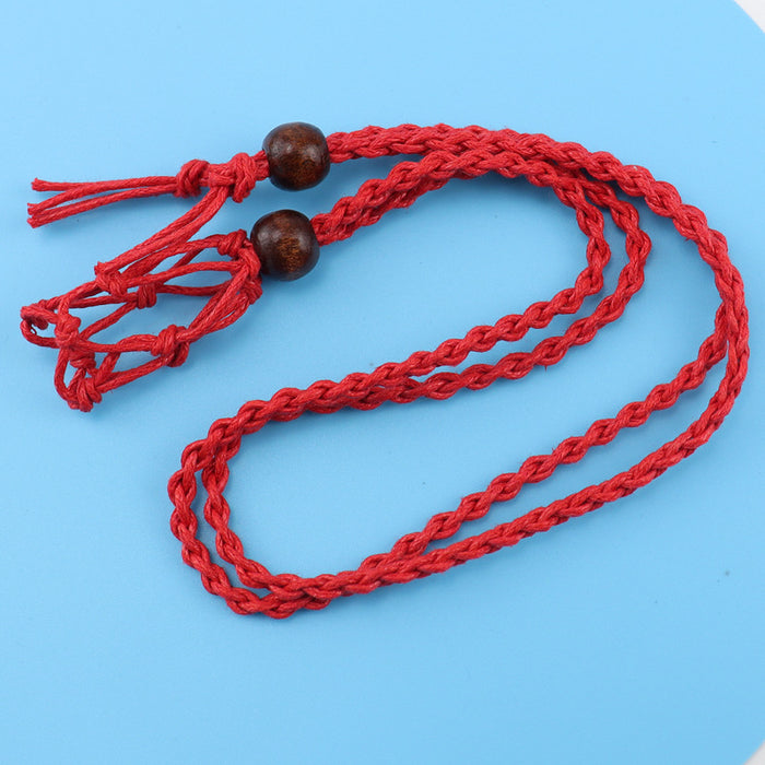 Wholesale Adjustable retractable mesh bag DIY hand woven pendant necklace