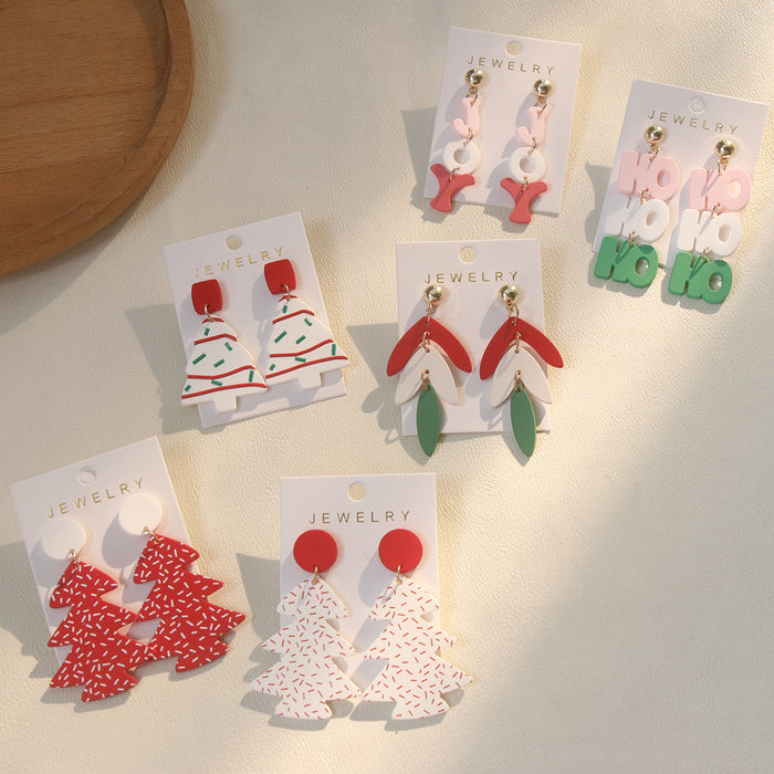 Wholesale Cute Christmas Acrylic Drop Earrings