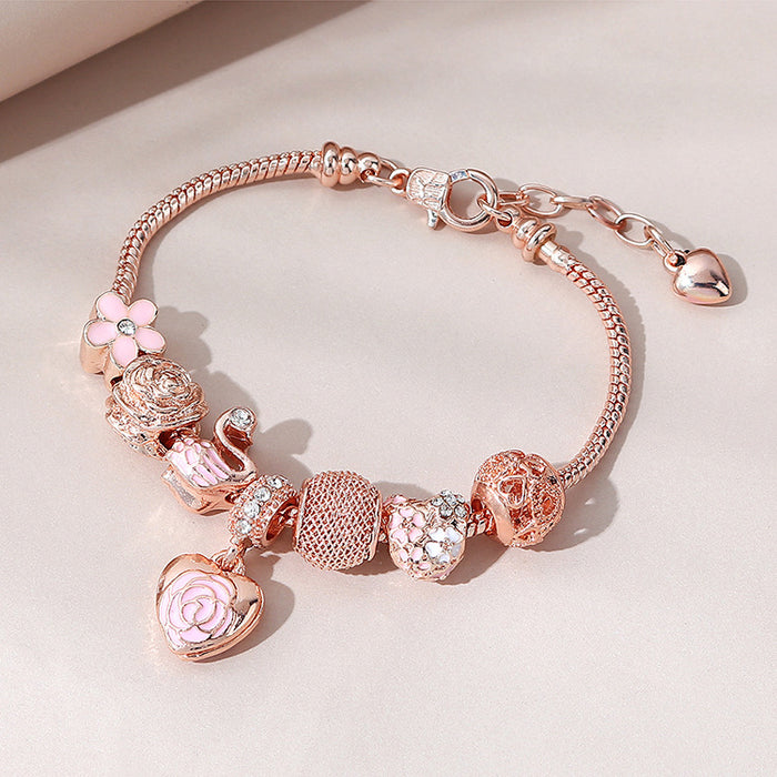 Wholesale Rose Heart Beaded Bracelet JDC-BT-Qianzi005