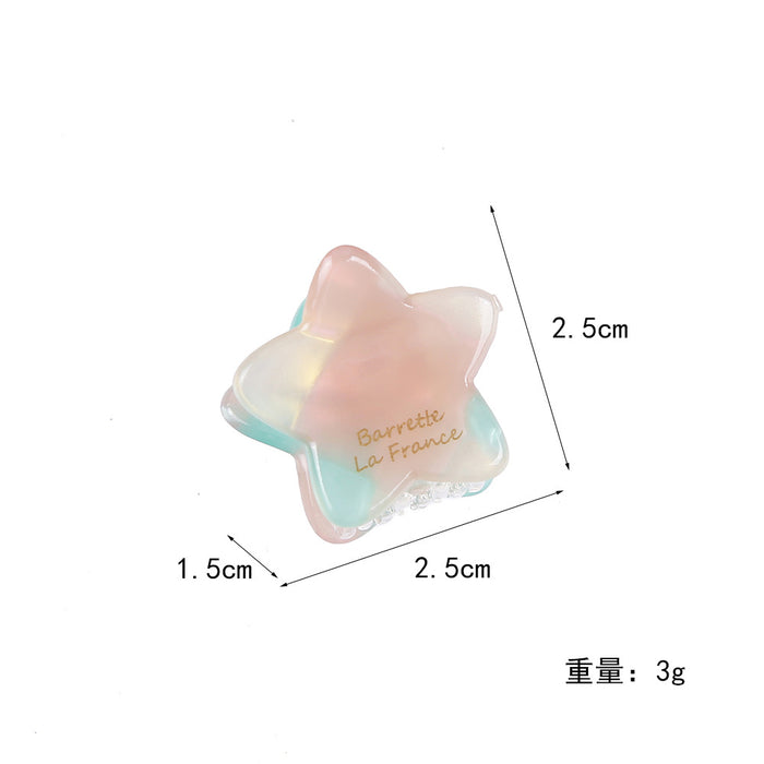 Wholesale Acetate Small Claw Clip Square Star Hollow Mermaid Color Hair Accessory