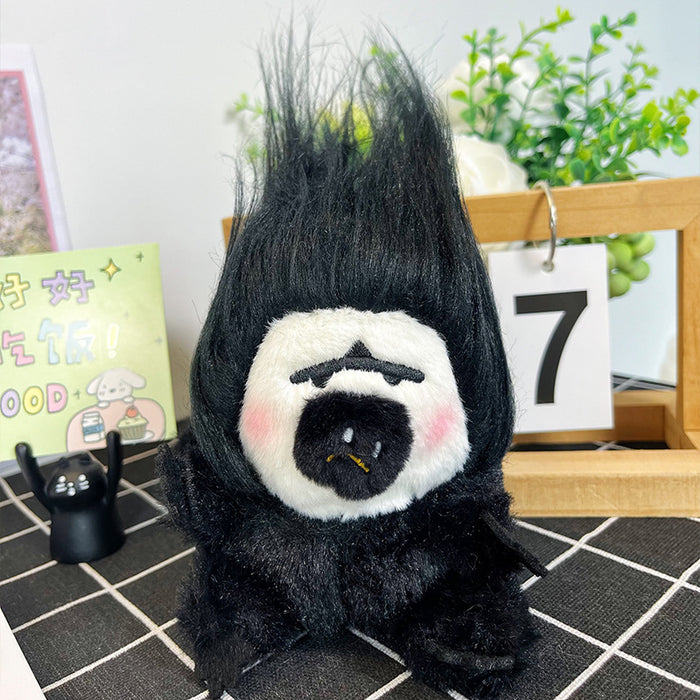 Wholesale White-faced Sakshi monkey pendant Scribbled plush doll keychain