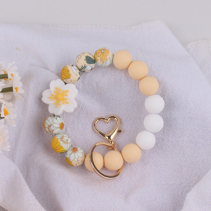 Wholesale Silicone Begonia  Jewelry Silicone Keychain Flower Bracelet