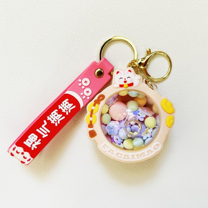 Wholesale Acrylic Oil Filled Cartoon Doll Keychain JDC-KC-WuYi126