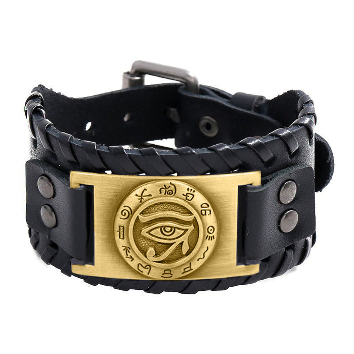 Wholesale Multi-layer Leather Wolf Head Men's Bracelet JDC-BT-FengH002