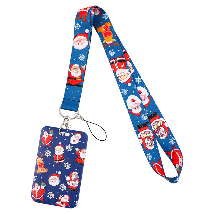 Wholesale 3 pcs  Double-sided printed polyester long rope webbing hard case protective case keychain
