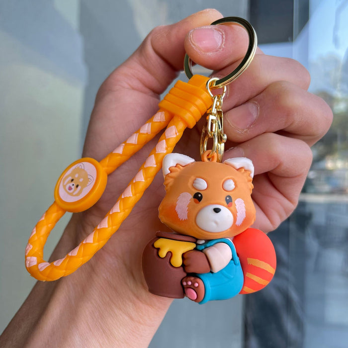 Wholesale Naughty Panda Keychain Cartoon Cute Bear Doll Bag Pendant Car Keychain Small Gift Wholesale