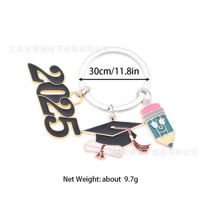 Wholesale bachelor cap book cap key chain graduation season gift key ring pendant