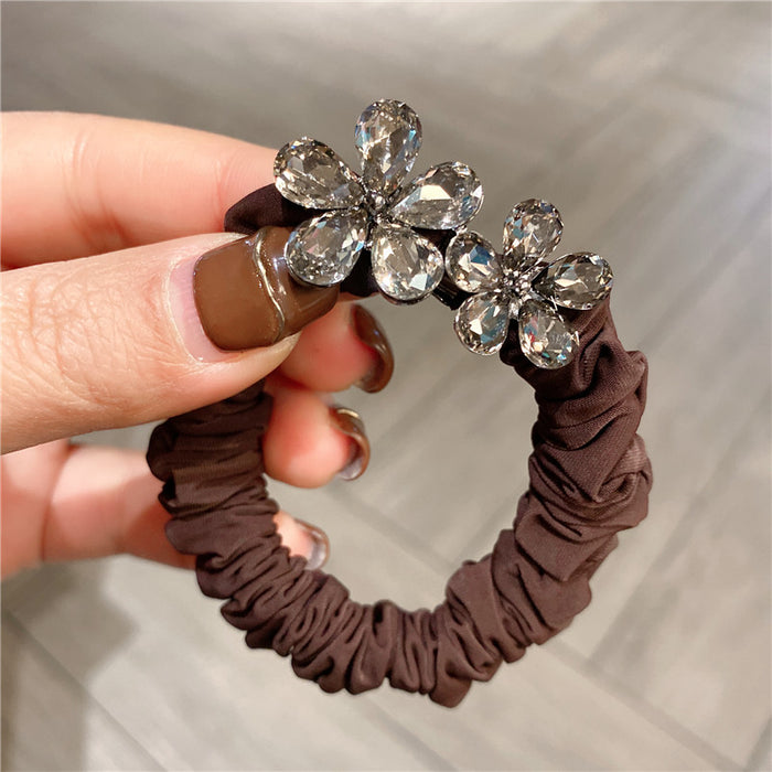 Wholesale Crystal Butterfly Diamond Flower Hair Tie JDC-HS-HonW001