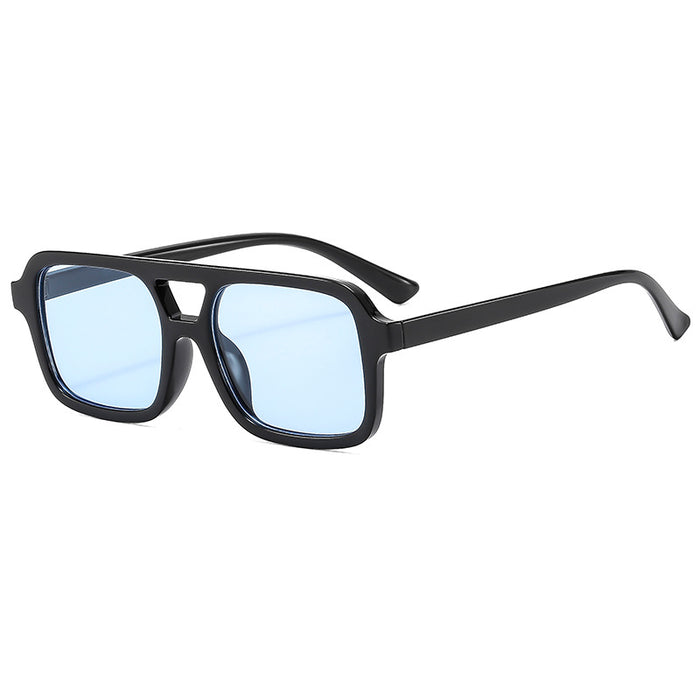 Wholesale Double-Beam Square Frame Leopard Print Sunglasses