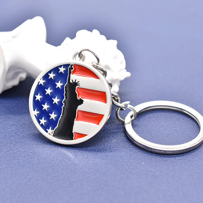 Wholesale American Independence Day Flag Zinc Alloy Keychain JDC-KC-TianG028