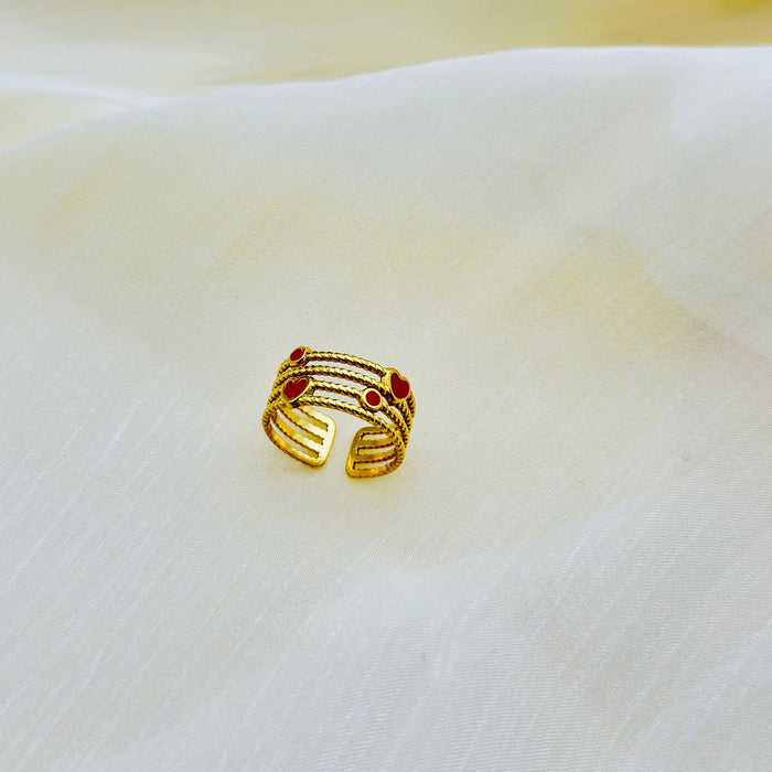 Wholesale 2pcs Heart-shaped openwork stainless steel ring