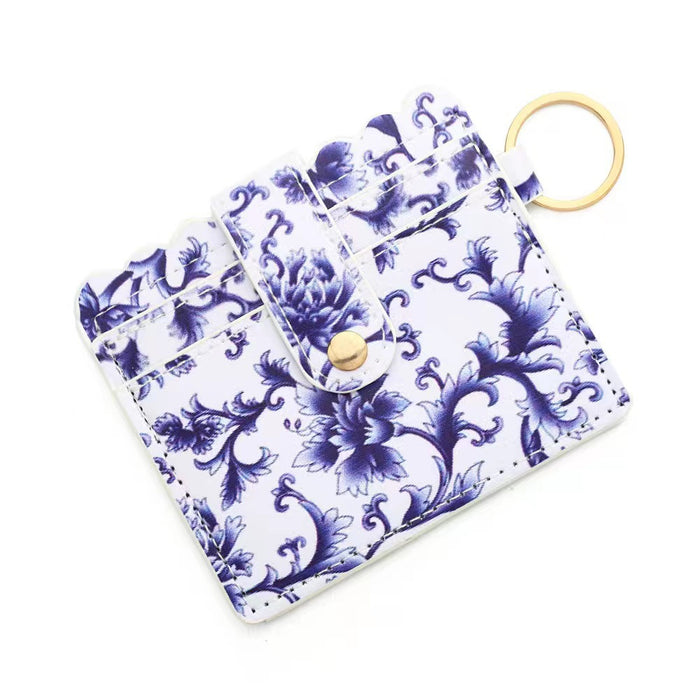 Wholesale Leopard Print Cow Print Plaid PU Leather Card Holder Keychain JDC-KC-HTong001