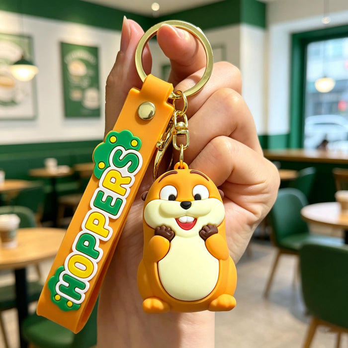 Wholesale Cartoon Beaver Transformation Keychain Silicone PVC Bag Charm Gift