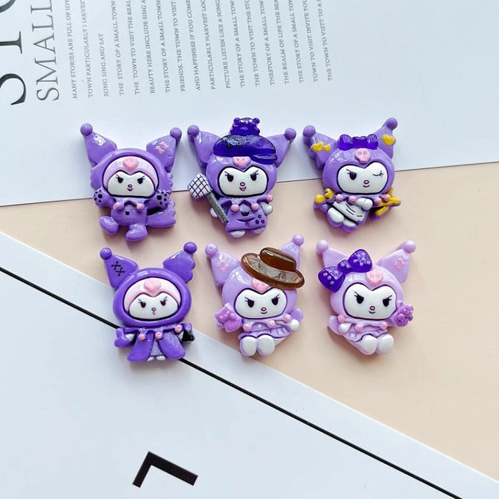 Wholesale Cartoon bright oil library purple resin accessories  jewelry mobile phone case refrigerator patch hair accessories material