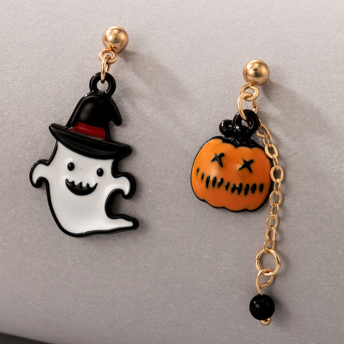 Wholesale Halloween Alloy  Earrings Pumpkin Ghost Design Party Jewelry Accessory MOQ≥2