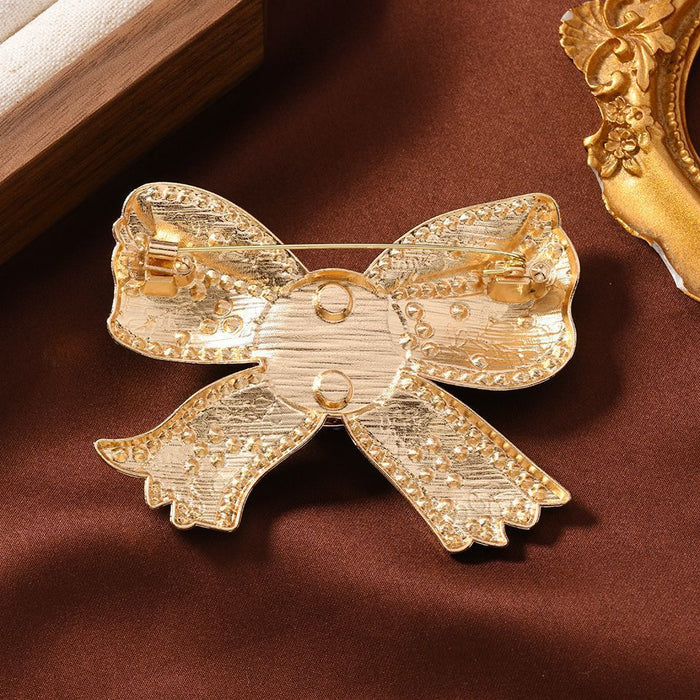 Wholesale Palace Vintage Glazed Bow Brooches Suit et Accessories