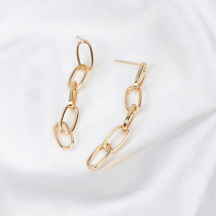 Wholesale Fashion earrings, simple and personalized metal chain earrings, earrings, niche geometric earrings wholesale