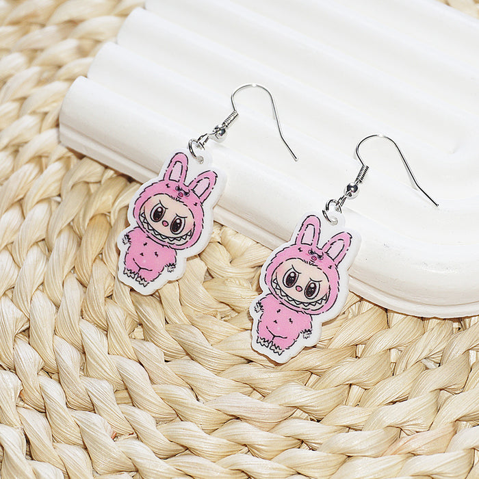 Wholesale Acrylic Jewelry Cute cartoon asymmetrical earrings acrylic earrings pendant jewelry