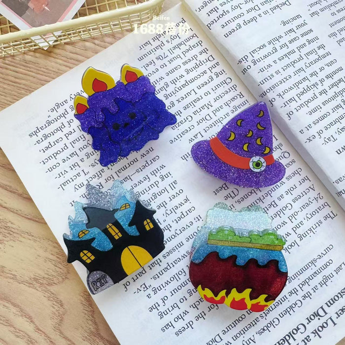 Wholesale  Cartoon Hair Claw Clips Pumpkin Skull Ghost Design Party Hair Accessory