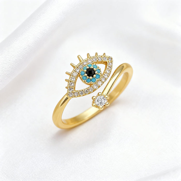 Wholesale evil eye Ring for Women with Blue Eyes Adjustable
