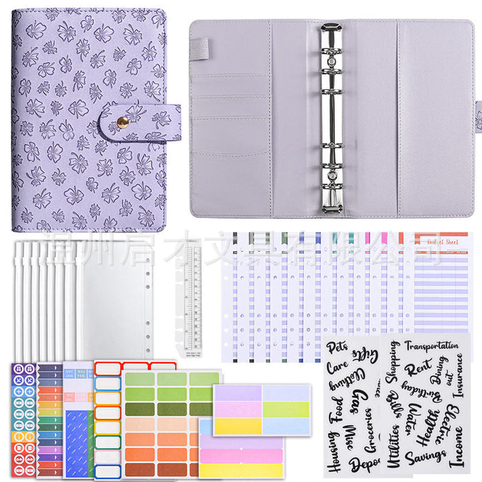 Wholesale Binder Customized Hand Ledger Leather Pu Loose-Leaf Cash Budget Ledger