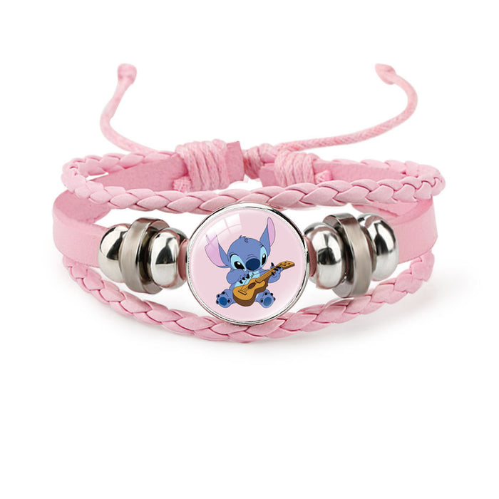 Wholesale Cute Cartoon Multi-Layer Braided Leather Beaded Bracelet