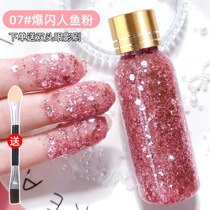 Wholesale Shiny Liquid Big Sequins Burst Stage Makeup Show Hair Face Glue Free Gel Glitter Powder Eye Shadow Makeup JDC-EY-SN005