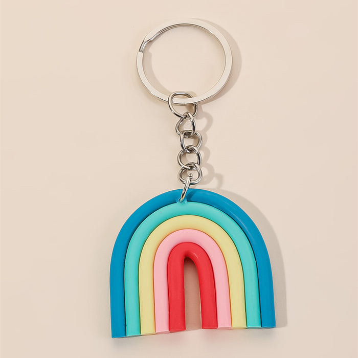 Wholesale Clay Rainbow Keychain JDC-KC-RongRui058