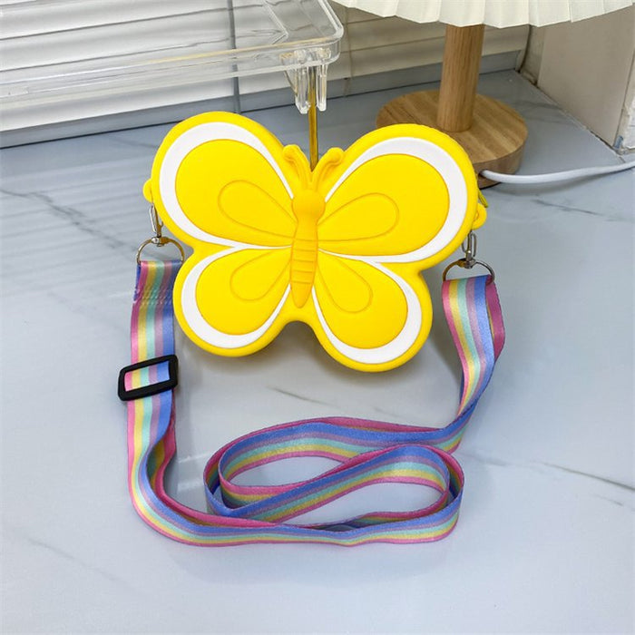 Wholesale Butterfly Silicone Children' s Crossbody Bag Chic Fashion Accessory MOQ≥3