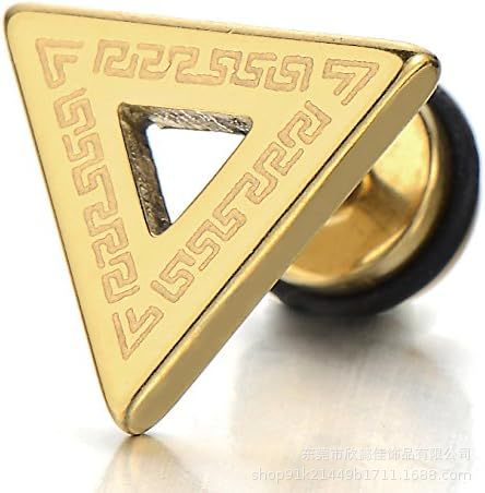 Wholesale Stainless steel triangular earrings screw in back