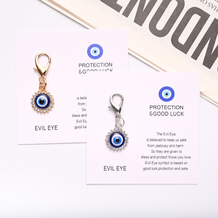 Wholesale Diamond-encrusted devil' s eye keychain
