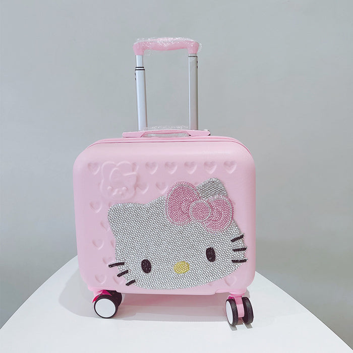 Wholesale Children's Cat Pink Trolley Suitcase with Rhinestones JDC-CS-MingJu002