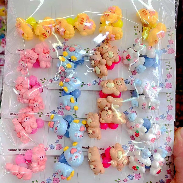 Wholesale 20PCS Children's Cartoons Plastic Hair Rope JDC-HS-Yuwei001