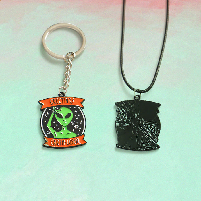 Wholesale Alien Anime Pendant Alloy Necklace Keychain JDC-NE-XiuH014