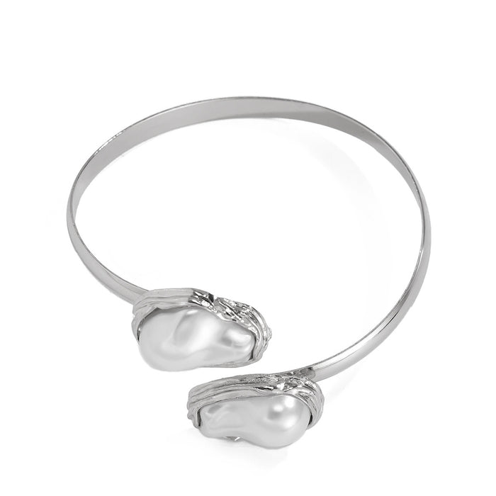 Wholesale Jewelry French Baroque Special-shaped Pearl Necklace Alloy Clavicle Chain suit