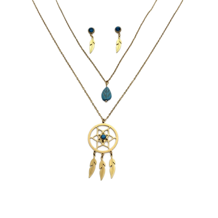 Wholesale Dream Catcher Necklace and Earring Set Fashion Accessory Gift