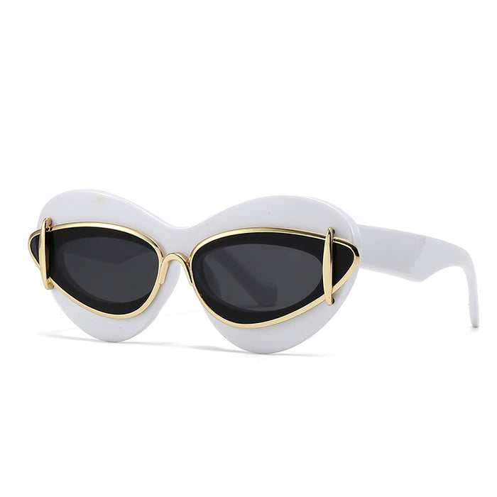 Wholesale Cat-eye Large Frame Women's PC Sunglasses JDC-SG-YingBang004