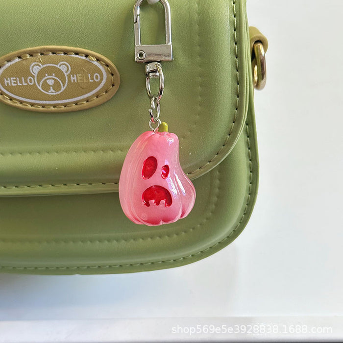Wholesale Novelty  Pumpkin Pendant Keychain Glow In The Dark Resin Black Hat Design Bag And Earphone Case Charm Gift For Students And Couples
