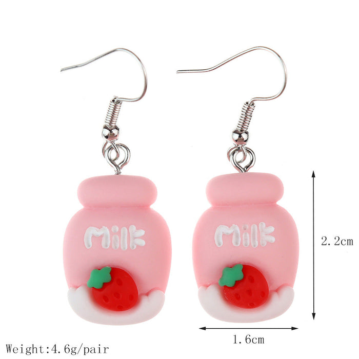 Wholesale Cartoon Simulation Dessert Food Play Earrings JDC-NS-NiQing008