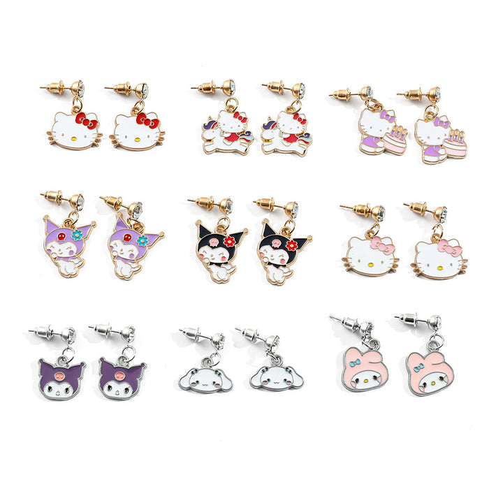 Wholesale Cartoon Cute Alloy Oil Drop Earrings JDC-ES-ShaoH009