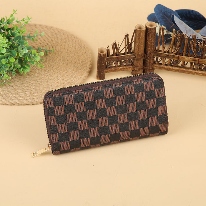 Wholesale Stylish Print PU Long Wallet Fashion Zip Around Clutch Trendy Everyday Handbag MOQ≥3