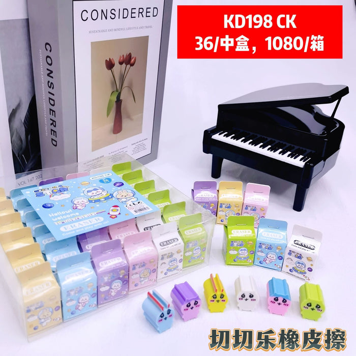 Wholesale Cartoon Milk Box Eraser Creative Cute Sliced Eraser