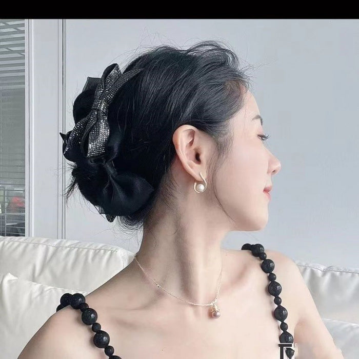 Wholesale bow rhinestone hair clip hair high shark clip back hair clip headdress