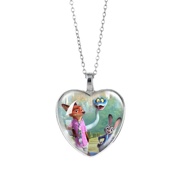 Wholesale Time Gem Heart Necklaces Pendant Sweater Chain Couple Gift