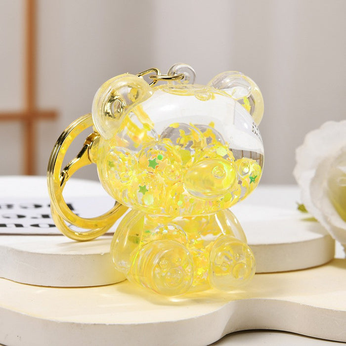 Wholesale Acrylic oil-filled pendant,  glow-in-the-dark iceberg cup keychain